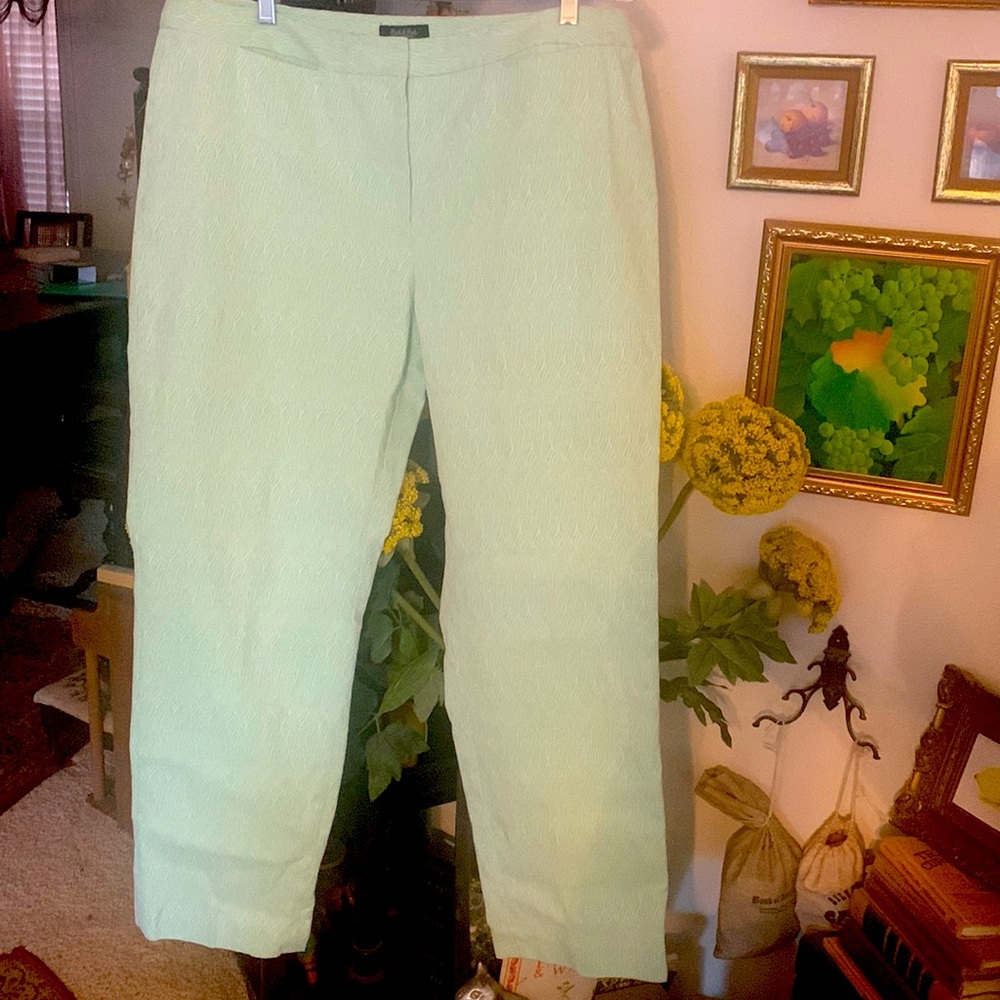 Peck & Peck Light Green Straight Leg Pants
